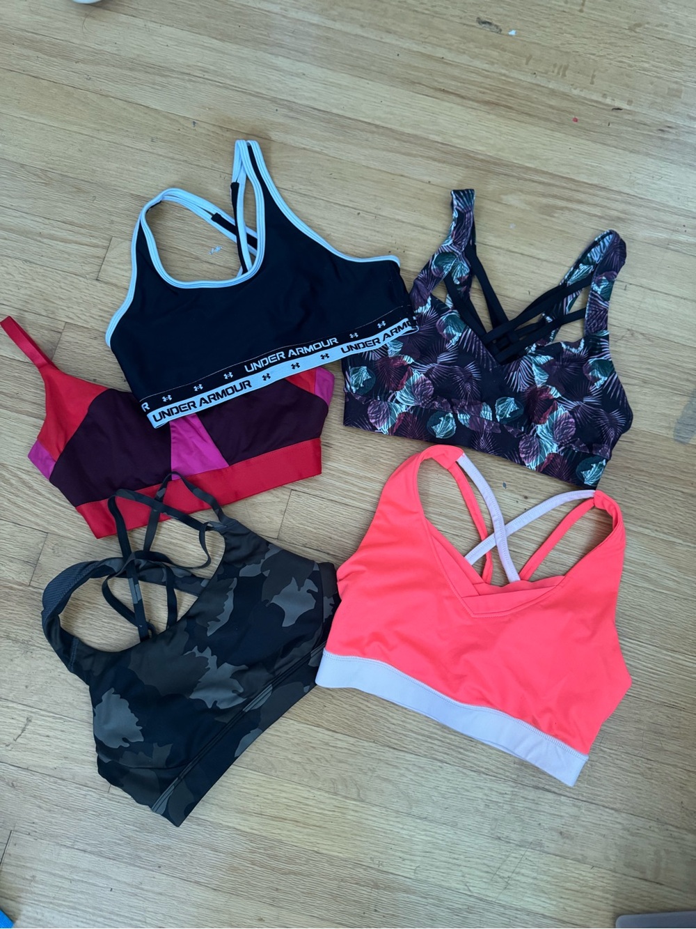 Under Armour Black Sports Bra with Light Blue Trim